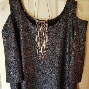 IRIDESCENT BLUE & SILVER MINI DRESS/TUNIC